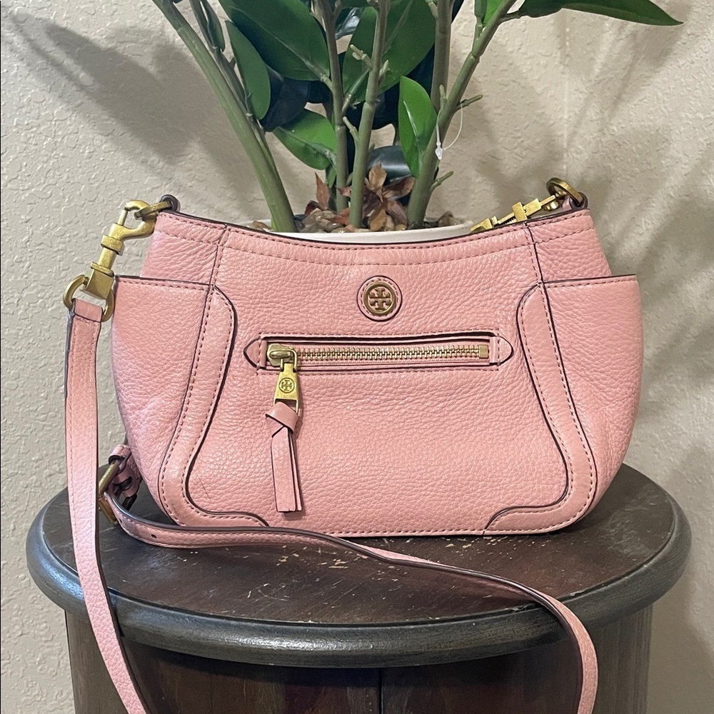 Tory Burch Francis Mini Blush Pink Crossbody Bag with Gold Accents